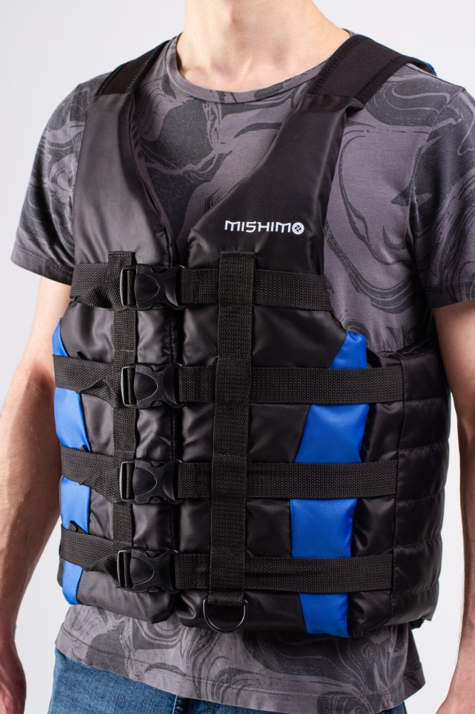 Жилет спасательный MISHIMO PRO Премиум качества Черно-синий в Рубцовске