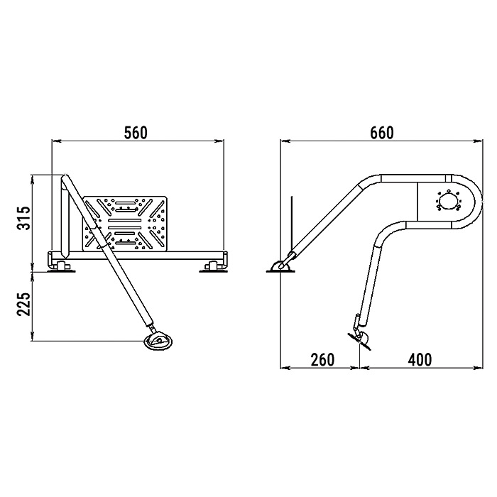 Стойка рулевая с креплением на баллон надувной лодки 25мм в Рубцовске