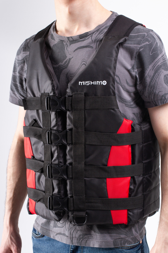 Жилет спасательный MISHIMO PRO Премиум качества Черно-красный в Рубцовске