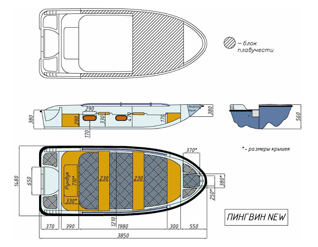 Стеклопластиковая лодка Пингвин New (тримаран) в Рубцовске