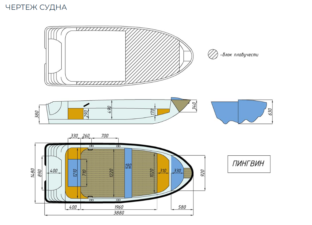 Стеклопластиковая лодка Пингвин (тримаран) в Рубцовске