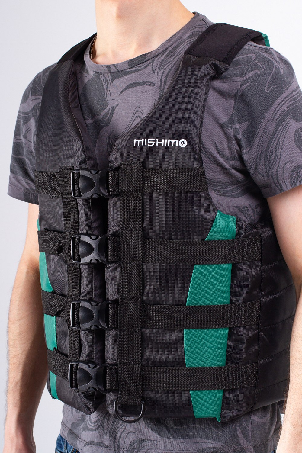 Жилет спасательный MISHIMO PRO Премиум качества Черно-зеленый в Рубцовске