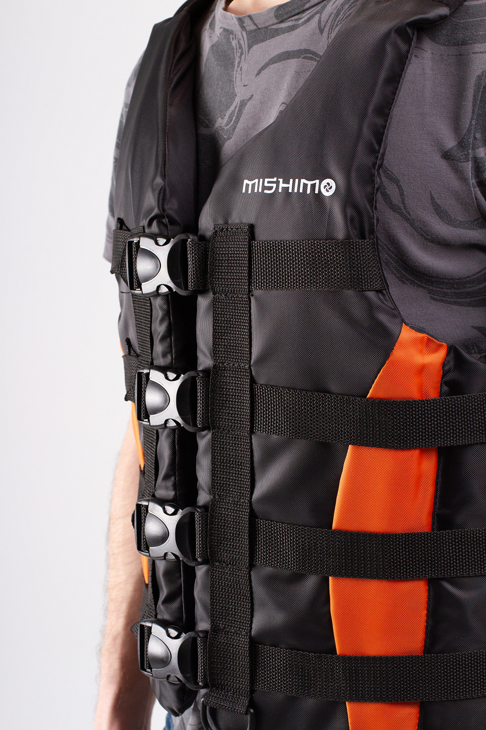Жилет спасательный MISHIMO PRO Премиум качества Черно-оранжевый в Рубцовске
