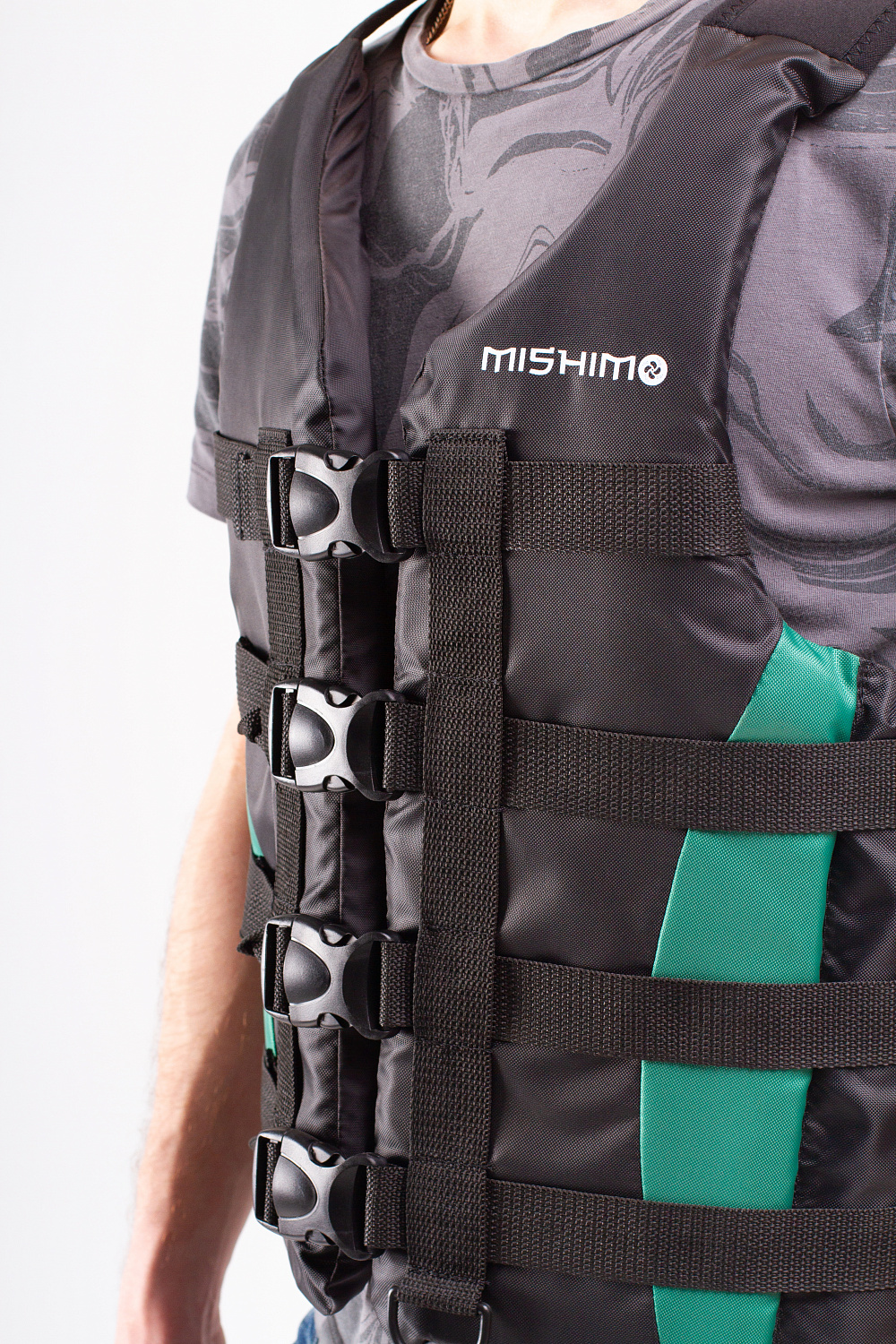 Жилет спасательный MISHIMO PRO Премиум качества Черно-зеленый в Рубцовске