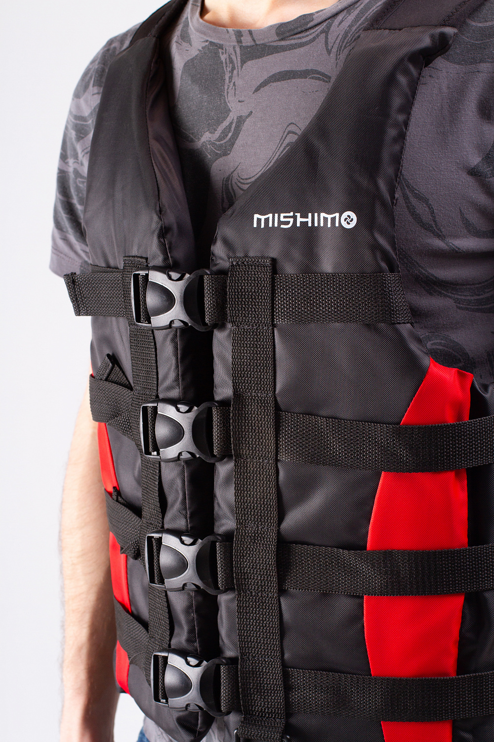 Жилет спасательный MISHIMO PRO Премиум качества Черно-красный в Рубцовске
